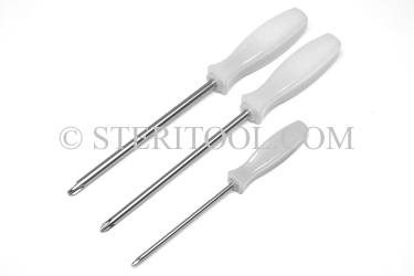 #11229 - SET: 4 pc Stainless Steel Screw Driver Set: Ph#0 ~ Ph#3. screwdriver, phillips, philips, stainless steel